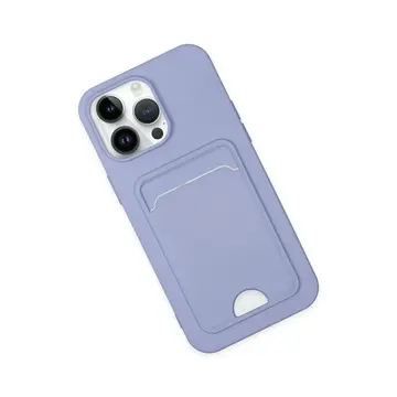 İphone 14 Pro Kılıf Kelvin Kartvizitli Silikon - Lila