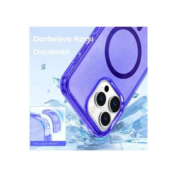 İphone 15 Pro Kılıf  Magsafe Kapak - Mor