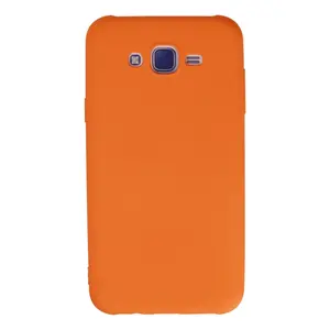 Samsung Galaxy J7 Kılıf Nano İçi Kadife Silikon - Turuncu