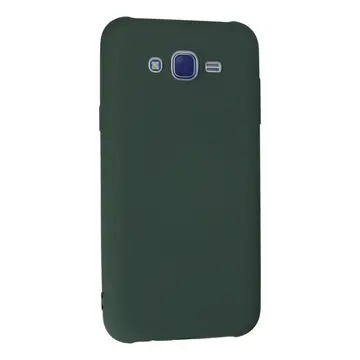 Samsung Galaxy J7 Kılıf Nano İçi Kadife Silikon - Koyu Yeşil