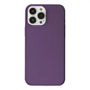 İphone 14 Pro Kılıf Pc Sert Şeffaf Kapak - Mor