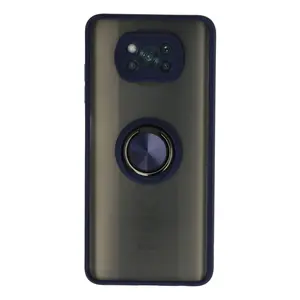 Xiaomi Pocophone X3 Kılıf Montreal Yüzüklü Silikon Kapak - Lacivert