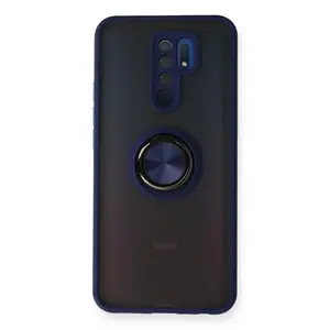 Xiaomi Redmi 9 Kılıf Montreal Yüzüklü Silikon Kapak - Lacivert