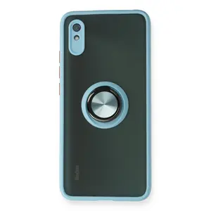 Xiaomi Redmi 9a Kılıf Montreal Yüzüklü Silikon Kapak - Buz Mavi