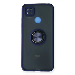 Xiaomi Redmi 9c Kılıf Montreal Yüzüklü Silikon Kapak - Lacivert