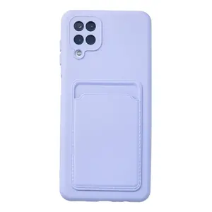 Samsung Galaxy A12 Kılıf Kelvin Kartvizitli Silikon - Lila