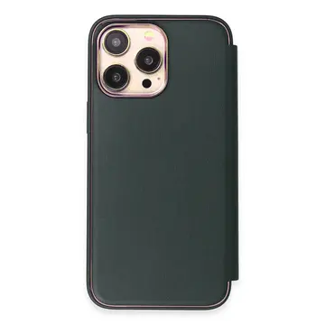 İphone 13 Pro Kılıf Dolpin Kapaklı - Koyu Yeşil