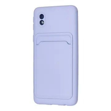 Samsung Galaxy A01 Core Kılıf Kelvin Kartvizitli Silikon - Lila