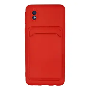 Samsung Galaxy A01 Core Kılıf Kelvin Kartvizitli Silikon - Kırmızı
