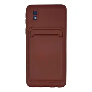 Samsung Galaxy A01 Core Kılıf Kelvin Kartvizitli Silikon - Bordo
