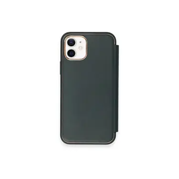 İphone 12 Kılıf Dolpin Kapaklı - Koyu Yeşil
