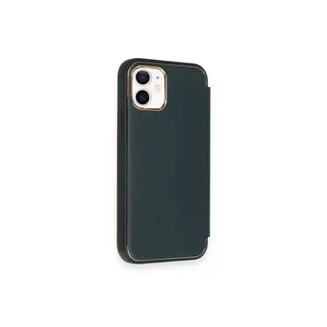 İphone 12 Kılıf Dolpin Kapaklı - Koyu Yeşil