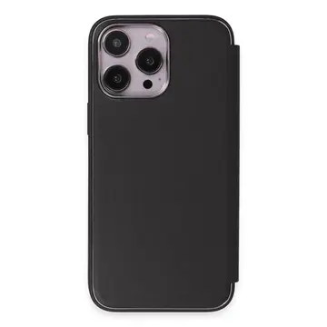 İphone 14 Pro Max Kılıf Dolpin Kapaklı - Siyah