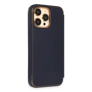 İphone 14 Pro Max Kılıf Dolpin Kapaklı - Lacivert