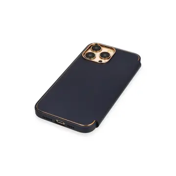 İphone 14 Pro Max Kılıf Dolpin Kapaklı - Lacivert