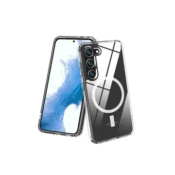 Samsung Galaxy S23 Kılıf Magneticsafe Şeffaf Silikon - Şeffaf
