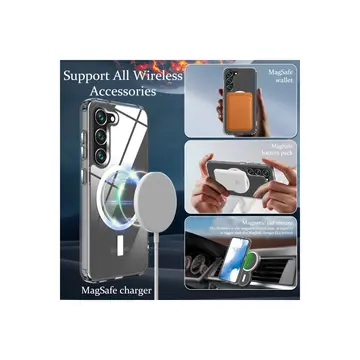Samsung Galaxy S23 Kılıf Magneticsafe Şeffaf Silikon - Şeffaf