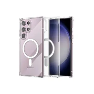 Samsung Galaxy S23 Ultra Kılıf Magneticsafe Şeffaf Silikon - Şeffaf