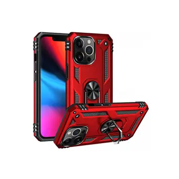 İphone 13 Pro Max Kılıf Sofya Yüzüklü Silikon Kapak - Kırmızı