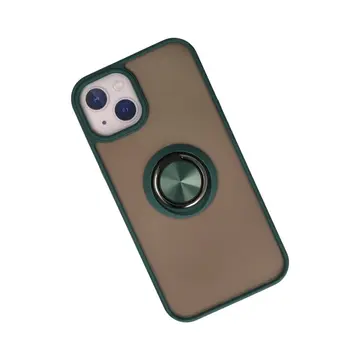 İphone 13 Kılıf Montreal Yüzüklü Silikon Kapak - Yeşil