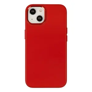 İphone 14 Plus Kılıf Asya Deri Silikon - Kırmızı