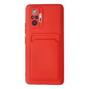 Xiaomi Redmi Note 10 Pro Kılıf Kelvin Kartvizitli Silikon - Kırmızı