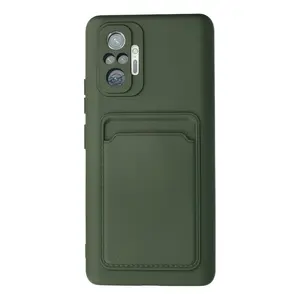 Xiaomi Redmi Note 10 Pro Kılıf Kelvin Kartvizitli Silikon - Koyu Yeşil