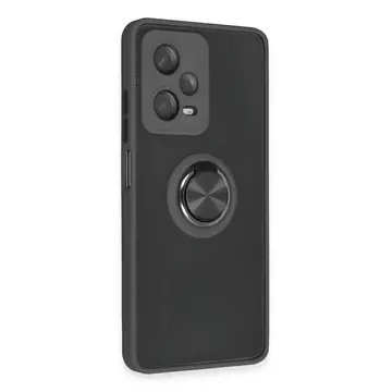 Xiaomi Redmi Note 12 5g Kılıf Montreal Yüzüklü Silikon Kapak - Siyah