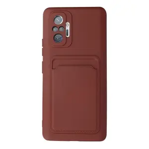 Xiaomi Redmi Note 10 Pro Kılıf Kelvin Kartvizitli Silikon - Bordo