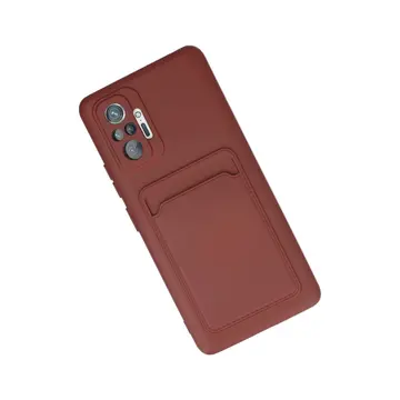 Xiaomi Redmi Note 10 Pro Kılıf Kelvin Kartvizitli Silikon - Bordo