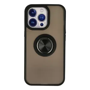 İphone 13 Pro Kılıf Montreal Yüzüklü Silikon Kapak - Siyah