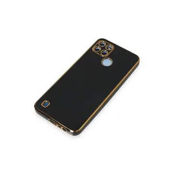 Realme C25y Kılıf Volet Silikon - Siyah