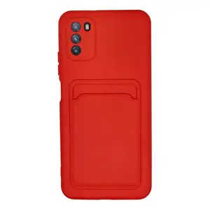 Xiaomi Pocophone M3 Kılıf Kelvin Kartvizitli Silikon - Kırmızı