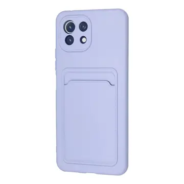 Xiaomi Mi 11 Kılıf Kelvin Kartvizitli Silikon - Lila