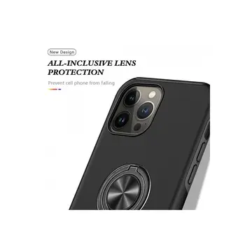 İphone 13 Pro Max Kılıf Elit Yüzüklü Kapak - Siyah