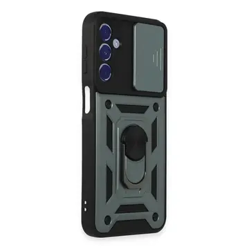Samsung Galaxy M34 5g Kılıf Pars Lens Yüzüklü Silikon - Yeşil