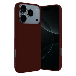 İphone 17 Pro Nano İçi Kadife Silikon - Bordo