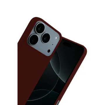 İphone 17 Pro Nano İçi Kadife Silikon - Bordo