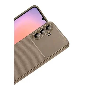 Samsung Galaxy A56 Kılıf Auto Focus Karbon Kapak - Kahverengi