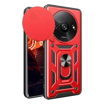 Xiaomi Redmi A3 4g Kılıf Pars Lens Yüzüklü Silikon - Kırmızı