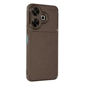 Xiaomi Redmi 13 4g Kılıf Auto Focus Karbon Kapak - Kahverengi