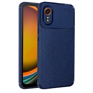 Samsung Galaxy Xcover 7 Kılıf Auto Focus Karbon Kapak - Lacivert