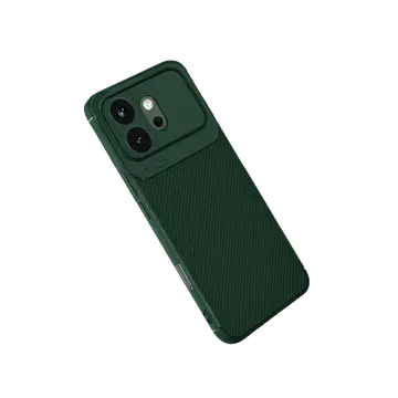 Huawei Honor 600 Auto Focus Karbon Kapak - Koyu Yeşil