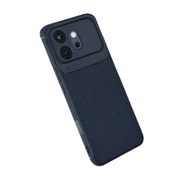 Huawei Honor 600 Auto Focus Karbon Kapak - Lacivert