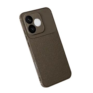 Huawei Honor 600 Lite Auto Focus Karbon Kapak - Kahverengi