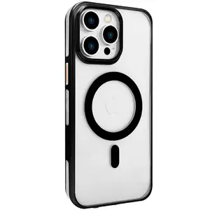 Joko  İphone 15 Pro Max Gleam Pc Sert Magsafe Kılıf - Şeffaf-siyah