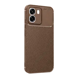 Oppo Oppo A6t 5g Auto Focus Karbon Kapak - Kahverengi