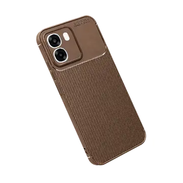 Oppo Oppo A6t 5g Auto Focus Karbon Kapak - Kahverengi