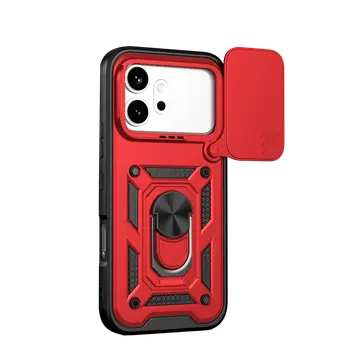 Huawei Honor 600 Pars Lens Yüzüklü Silikon - Kırmızı