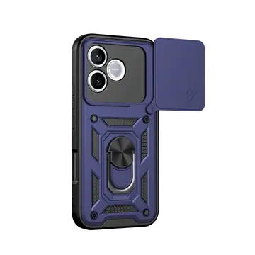 Huawei Honor 600 Lite Pars Lens Yüzüklü Silikon - Lacivert